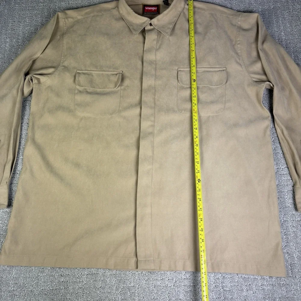 Wrangler Hero Men's Size 2XLT Long Sleeve Beige Button Up Safari Shirt